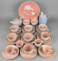A Poole Two Tone Pink Tea Seat to Comprise Teapot, Cups, Saucers etc Together with a Pink Glazed and
