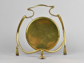 An Art Nouveau Brass Table Top Dinner Gong, No Hammer, 22cms High