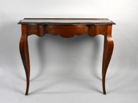 A Reproduction Mahogany Serpentine Fronted Side Table with Single Central Secret Drawer on