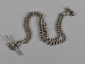 A Silver Watch Chain with T Bar, 19g