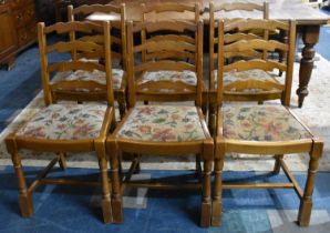 A Set of Six Mid 20th Century Ladder Back Dining Chairs
