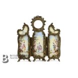 Curious Gilt Brass and Porcelain Miniature Room Screen