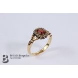 Antique 18ct Gold Garnet and Diamond Ring