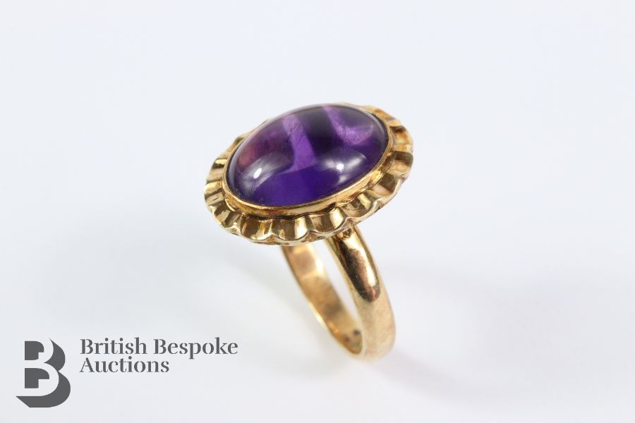 14ct Yellow Gold Amethyst Ring - Image 2 of 2