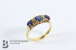 Antique 18ct Yellow Gold Sapphire and Diamond Ring
