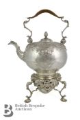 Fine George II Silver Spirit Kettle and Stand