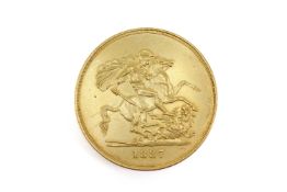 Queen Victoria 1887 Five Pound Gold Sovereign Coin