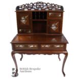 Chinese Hardwood Mother of Pearl Inlaid Writing Desk