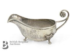 Hammered Silver Sauce Boat