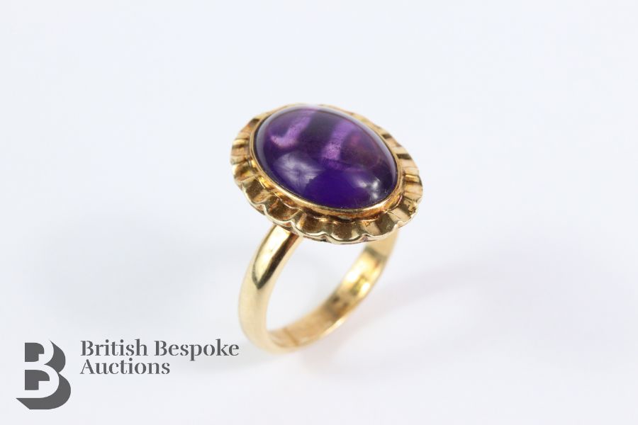 14ct Yellow Gold Amethyst Ring