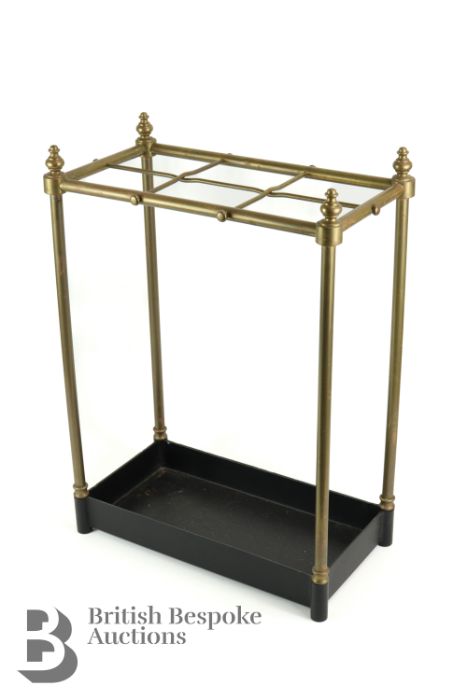 Brass Umbrella Stand and Four Walking Sticks - Image 5 of 5