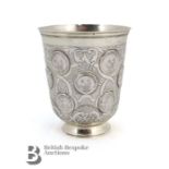 Antique German Silver Gilt Coin Beaker