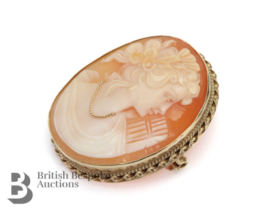 9ct Gold Cameo Brooch - Image 2 of 3