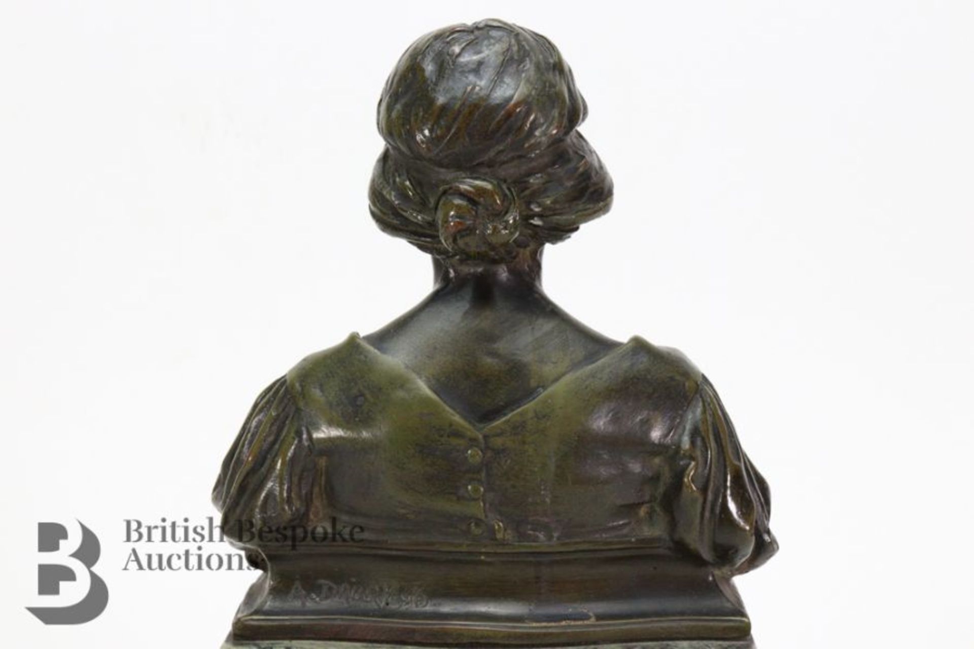Alfred Drury (1856-1944) Bronze Bust of a Girl - Image 4 of 5