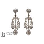 Pair of Art Deco Chandelier Diamond Drop Earrings - The Late Dame Beryl Grey