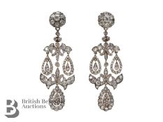 Pair of Art Deco Chandelier Diamond Drop Earrings - The Late Dame Beryl Grey