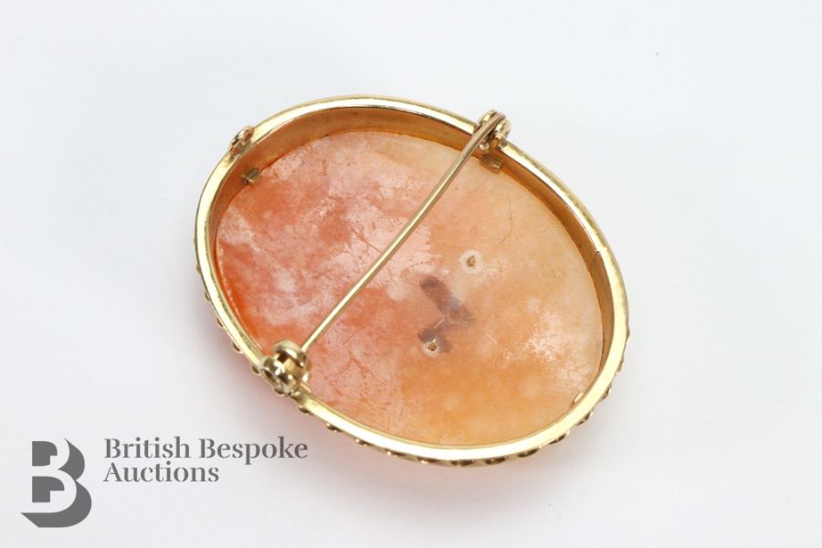 9ct Gold Cameo Brooch - Image 3 of 3