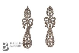 Pair of Silver Paste Drop Earrings - The Late Dame Beryl Grey