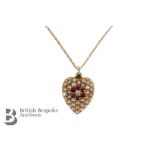 Diamond, Ruby and Pearl Pendant