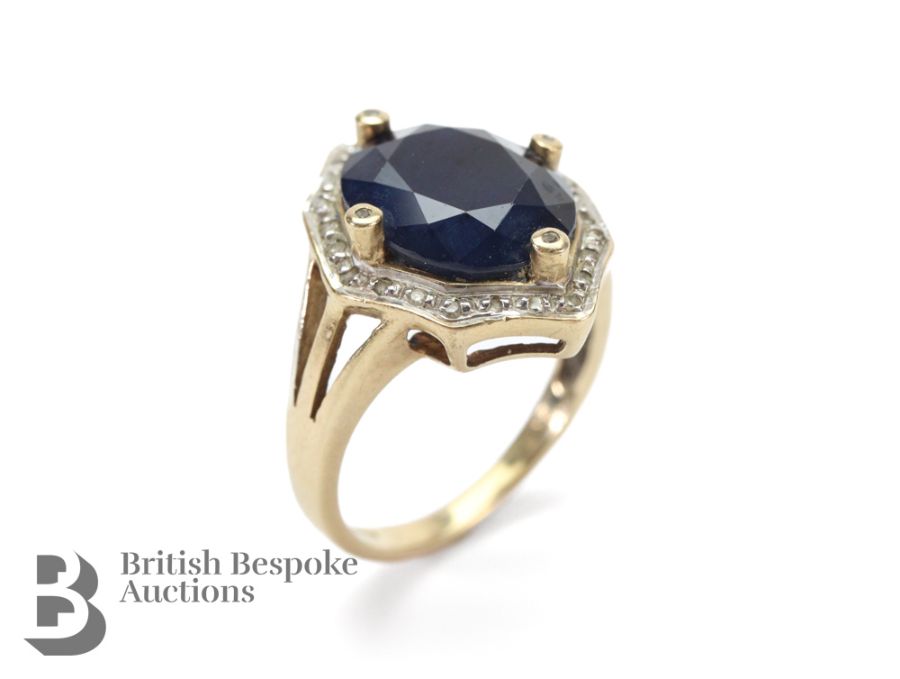 9ct Gold Sapphire and Diamond Ring