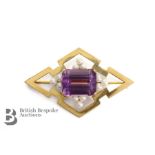 9ct Gold Amethyst Cairncross Brooch