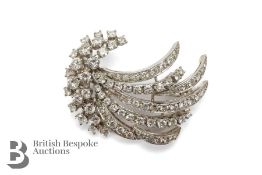 18ct White Gold Diamond Spray Brooch - The Late Dame Beryl Grey