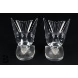 Pair of Late 20th Century Lalique Hirondelle Bookends