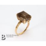 18ct Yellow Gold Smoky Quartz Ring