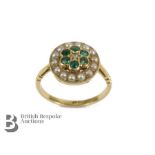 19th Century 18ct Gold Diamond, Emerald and Pearl Ring