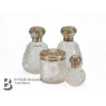 Silver and Cut Glass Vanity Bottles