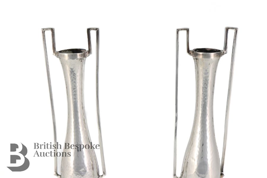 Pair of Attractive Hammered Silver Vases - Image 2 of 5