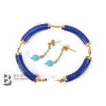 14ct Yellow Gold Lapis Lazuli Bracelet