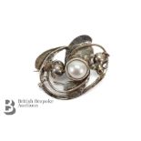 1920's Silver and Mabe Pearl Pendant Brooch