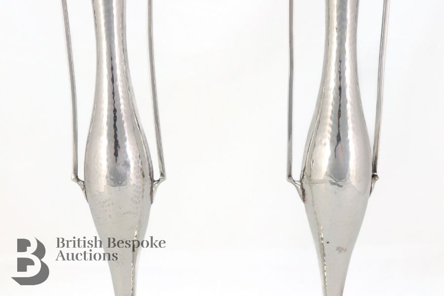 Pair of Attractive Hammered Silver Vases - Image 3 of 5