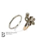 Art Nouveau 14/15ct Yellow Gold Floral Diamond Ring