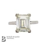 Stunning Vintage 18ct 4.39ct Solitaire Diamond Ring