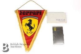Scuderia Ferrari Prancing Horse Flag 1950s and Cigarette Case