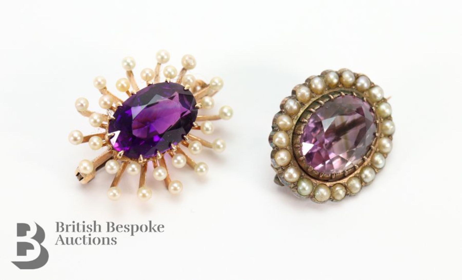 Amethyst Seed Pearl Brooches - Image 2 of 2