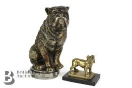 1920s Brass Bulldog Mascot