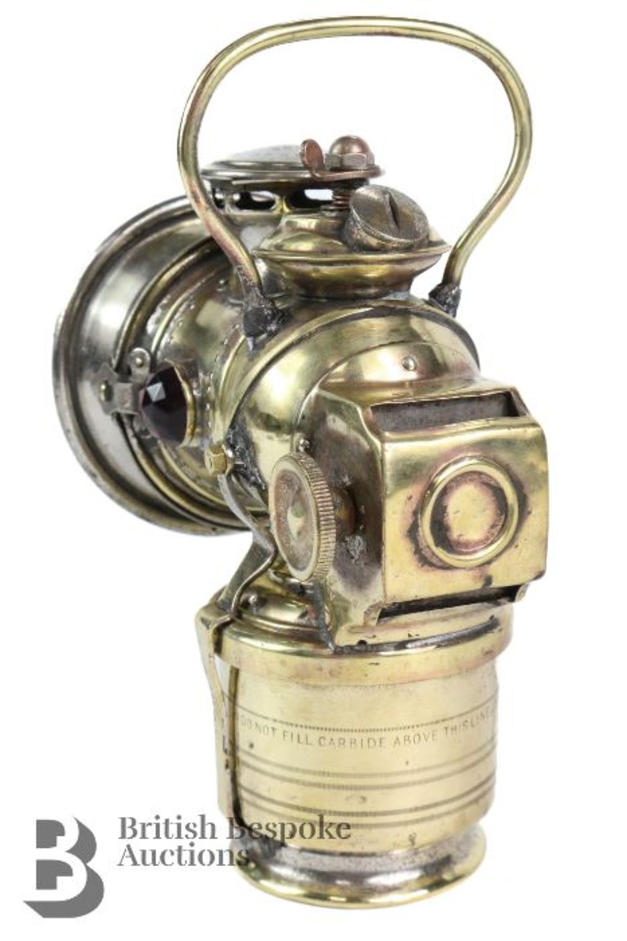 Edwardian Acetylene Joseph Lucas No. 319 Headlamp - Bild 3 aus 7