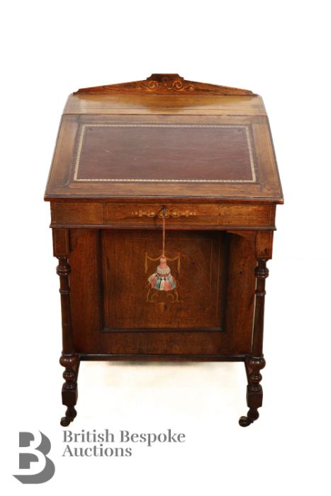 Victorian Rosewood Veneer Davenport - Image 3 of 6