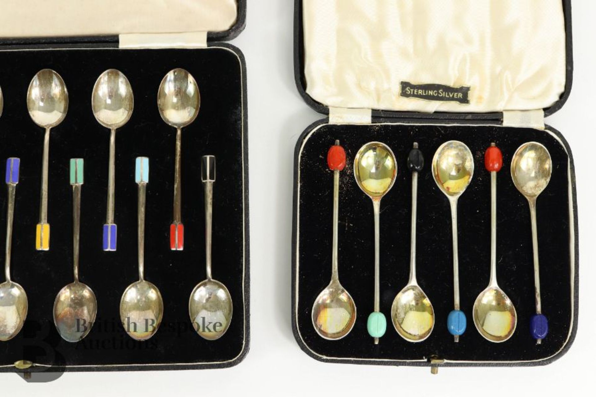 Set of Silver and Enamel Coffee Spoons - Image 2 of 5