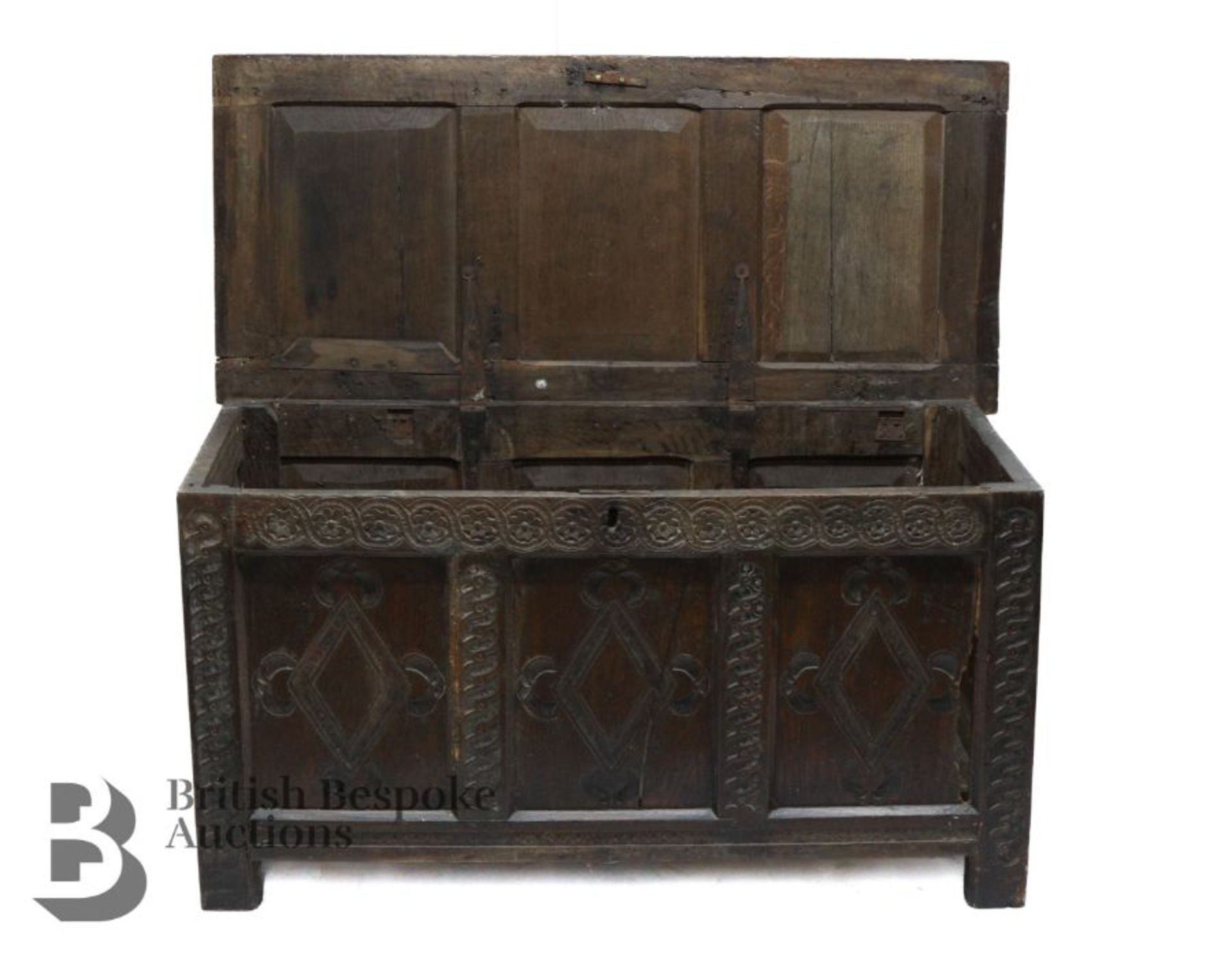 17th Century Oak Coffer - Image 3 of 6