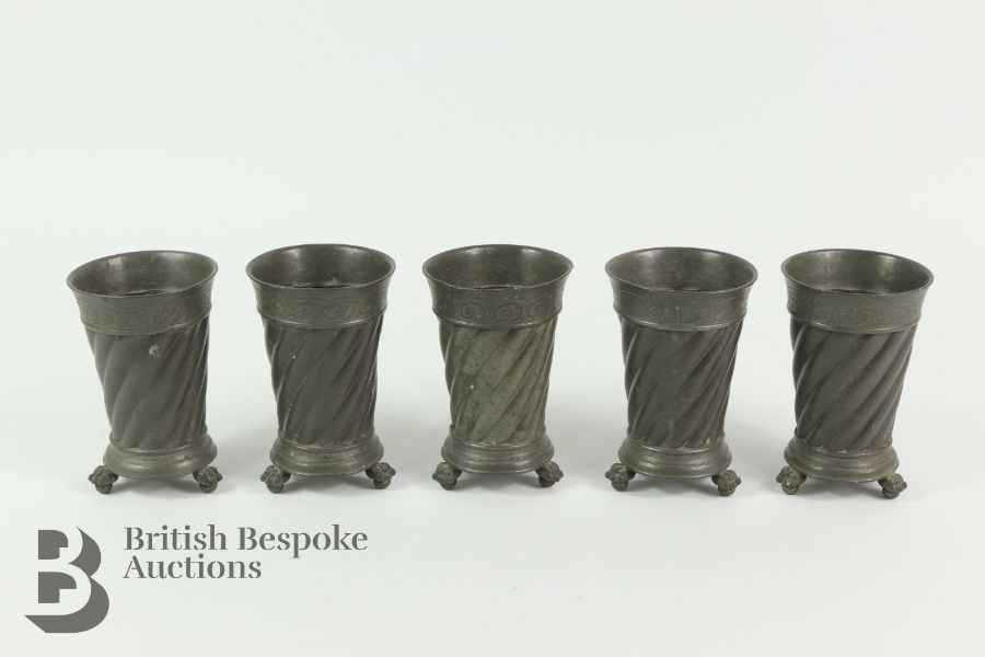 F Santesson Pewter Stein and Tumblers - Image 5 of 8