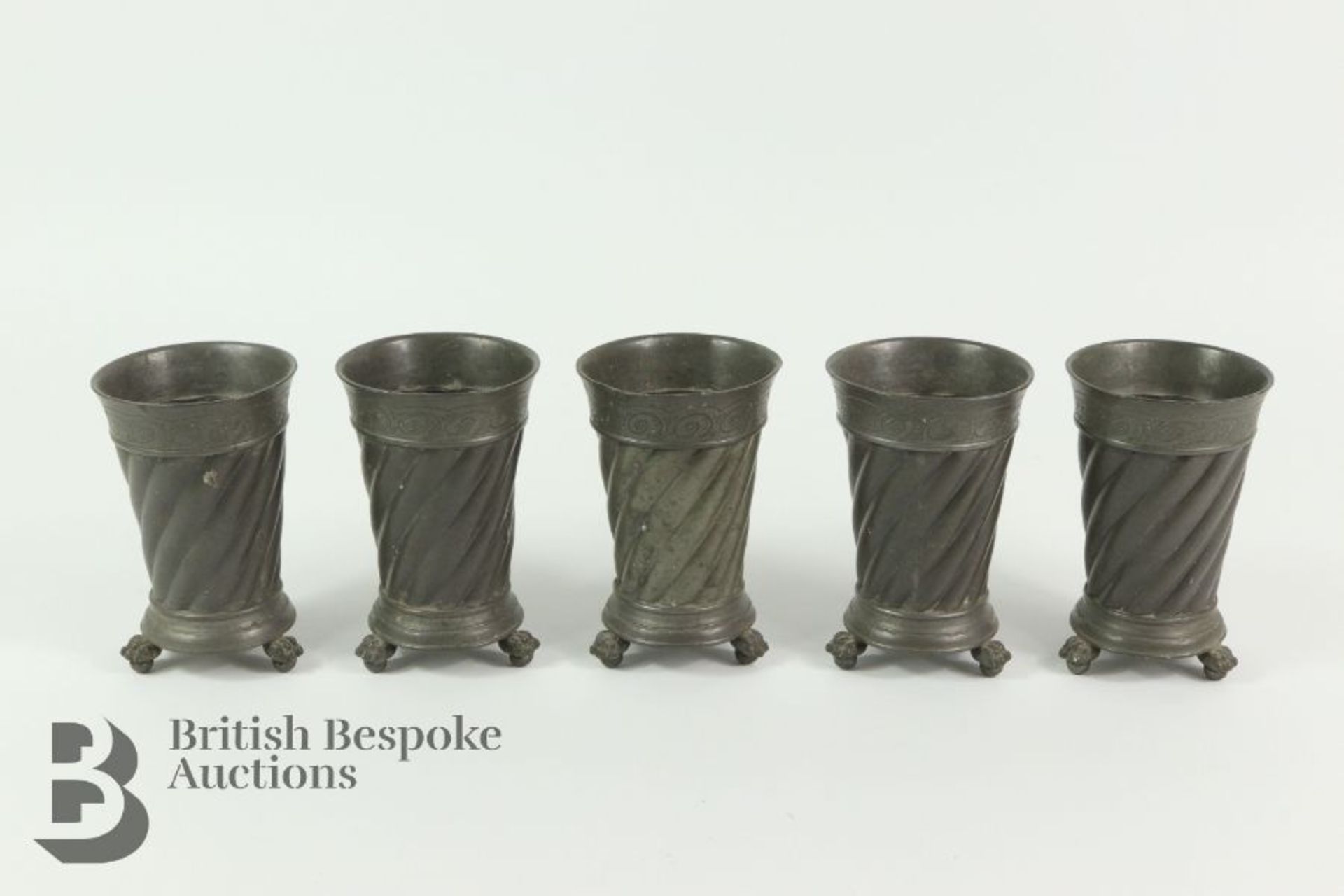 F Santesson Pewter Stein and Tumblers - Image 5 of 8