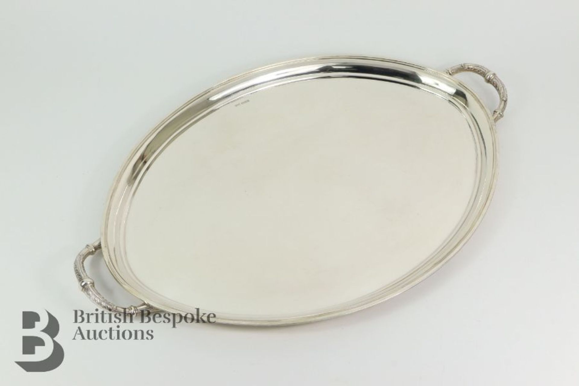 Large Elizabeth II Oval Silver Tray - Image 3 of 7