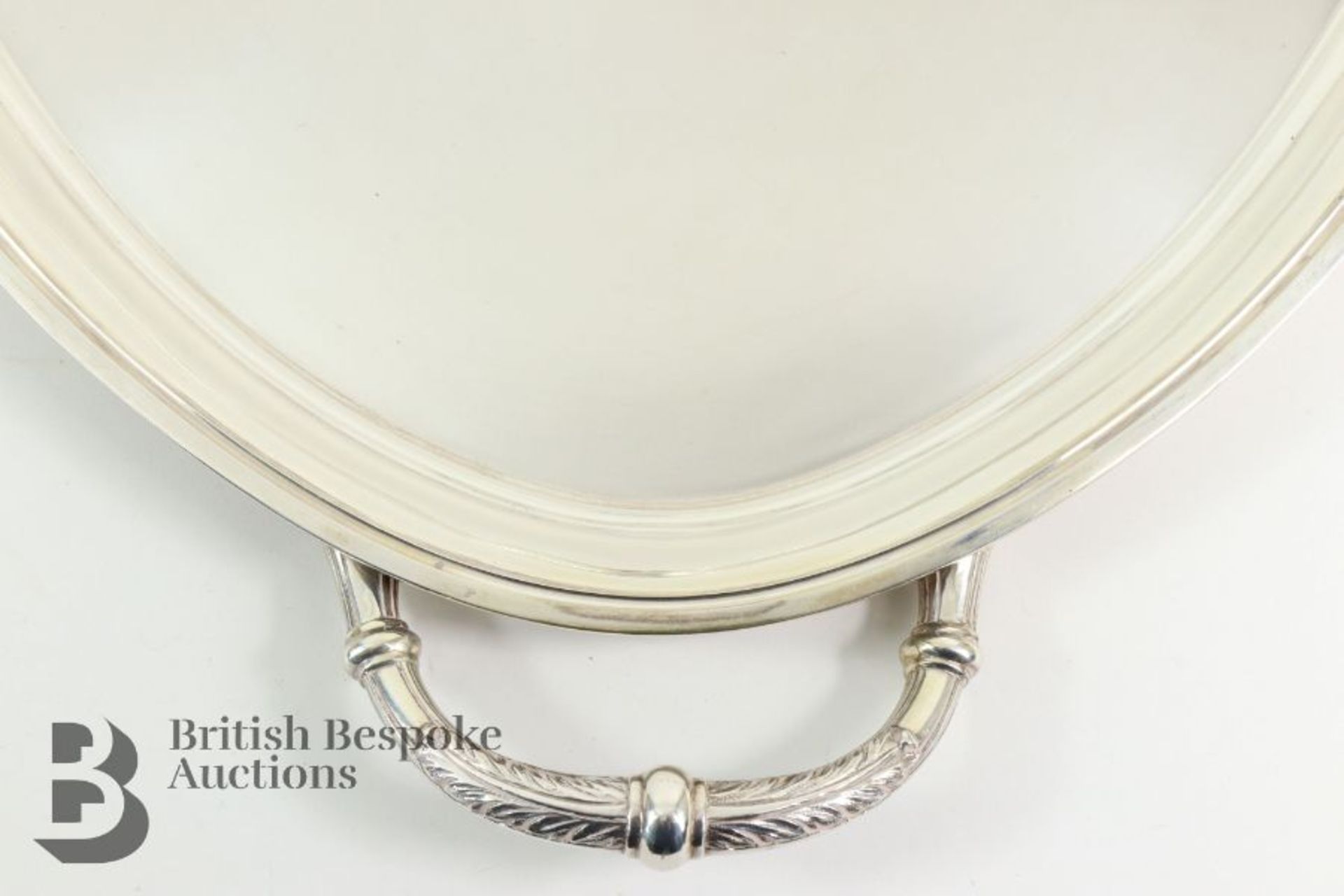 Large Elizabeth II Oval Silver Tray - Image 7 of 7