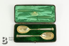 Edward VII Silver and Mother of Pearl Serving Spoons