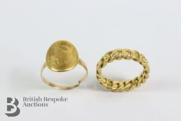 18ct Gold Ring and Another 14/15ct Gold Ring
