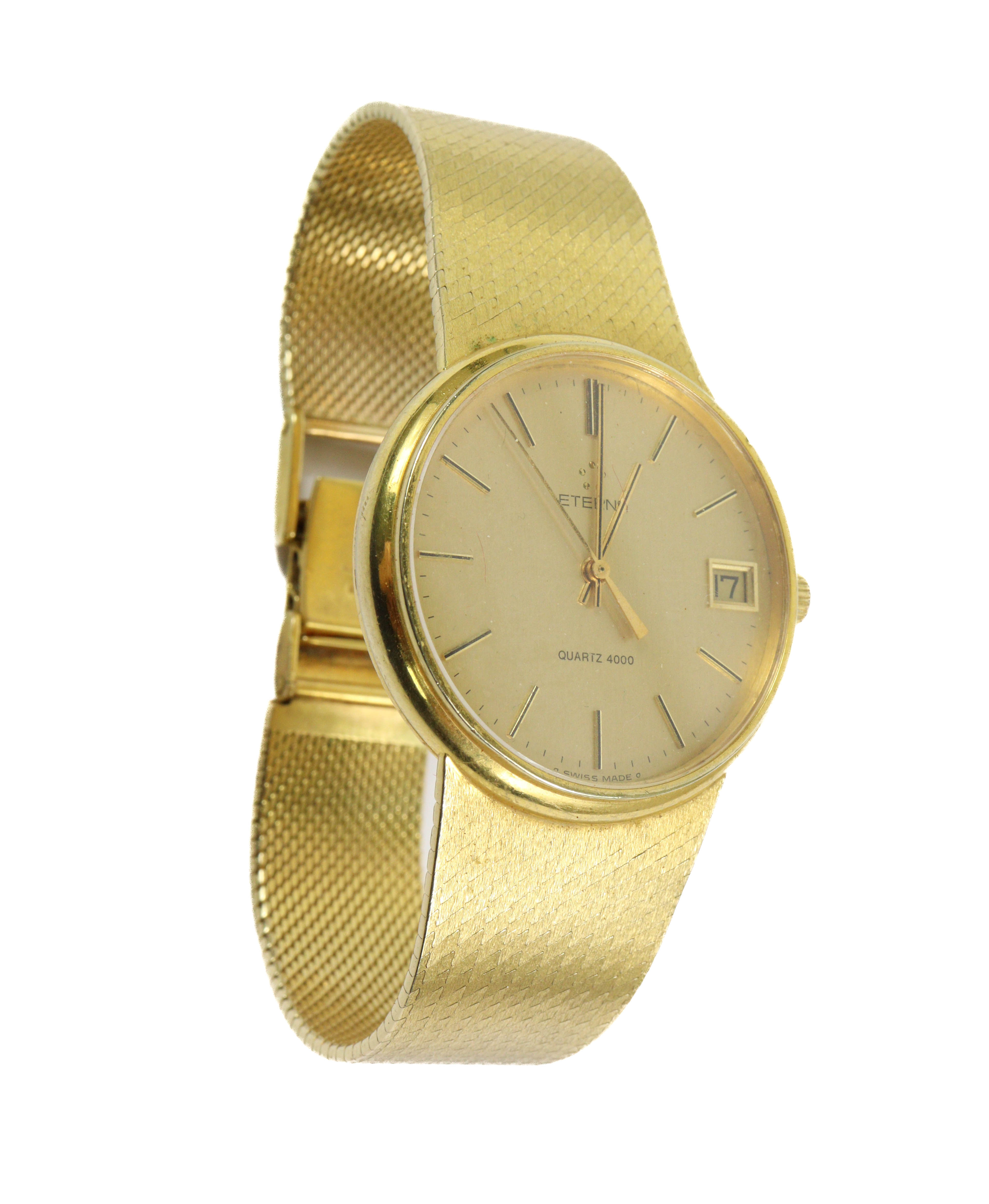 Gentleman's 9ct Gold Eterna Quartz 4000 - Bild 7 aus 7